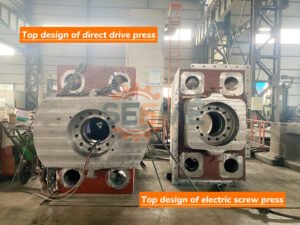 Top design of direct drive press and electric screw press, showing the press systems